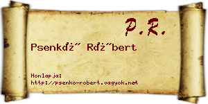 Psenkó Róbert névjegykártya